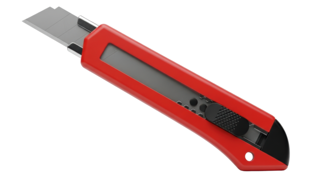 Isolated Red Utility Knife