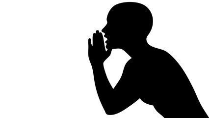 Person whispering silhouette vector isolated 