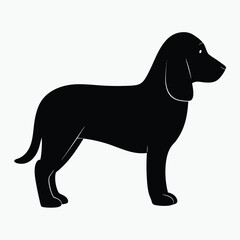 Black Dog Silhouette Vector Minimalist Pet Icon Design