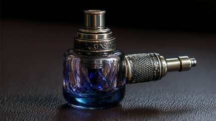 A Modern Tattoo Machine With An Engraved Blue And Gold Design