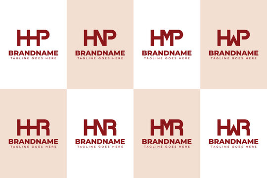 Letters HHP HNP HMP HWP HHR HNR HMR HWR Monogram Logo Set