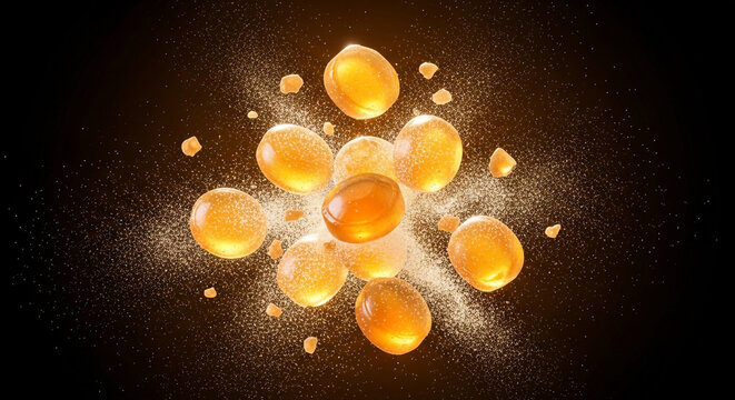 Cinematic Ginger Hard Candy Burst with Spicy Sweet Energy