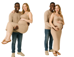 set of man and pregnant woman. man holding his pregnant woman in his arms. happy pregnancy. young family. pregnant photoshoot