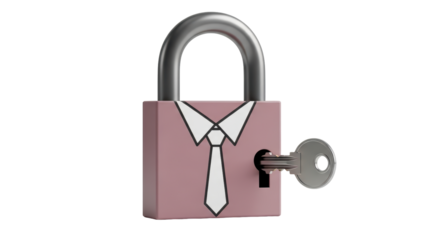 Isolated Padlock with Suit