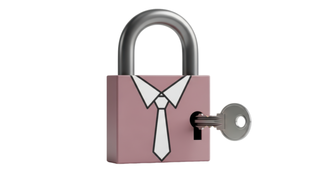 Isolated Padlock with Suit