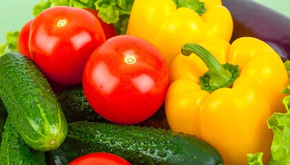 Fresh vibrant vegetables close-up
