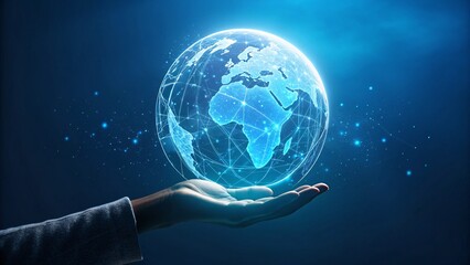 Holding the world in your hands, a bright glowing future for global business and technology awaits us all