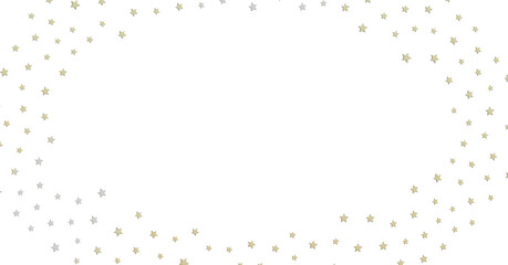 Gold and Silver Star Border on White