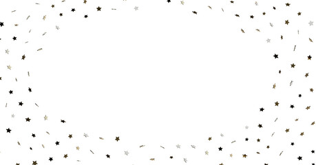 Silver and Gold Star Confetti Border