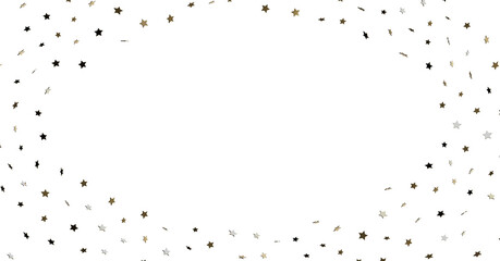 Gold and Silver Star Confetti Border