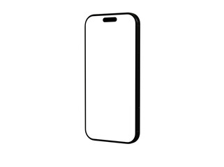 Clean image of a black smartphone with a blank screen, perfect for app presentations or mobile technology concepts.  High-resolution, easy to u