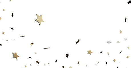 Gold Star Confetti on White Background