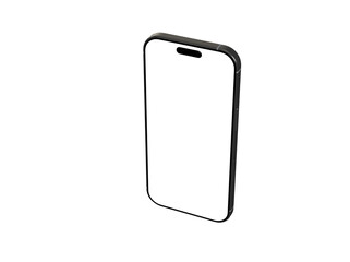 High-quality image of a modern smartphone with a blank screen, perfect for app presentations or website mockups.  Easy to use and customize.