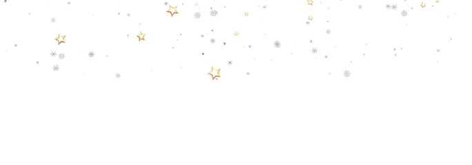 Beautiful winter background with golden stars and silver snowflakes. Perfect for holiday designs.