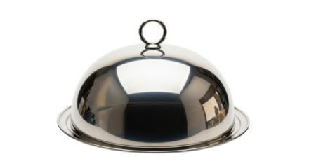 Isolated Stainless Steel Food Dome