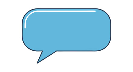 Fototapeta premium Minimalist Illustration of a Blue Speech Bubble for Communication and Dialogue Representation