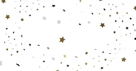 Gold, Silver, Black Stars Confetti