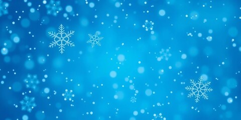 Intricate snowflakes drift through a vibrant, mystical blue winter sky,  snow,  backdrop