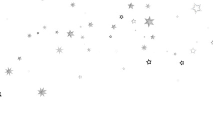 Elegant design featuring gray and black stars scattered on a white background. Ideal for festive backgrounds.