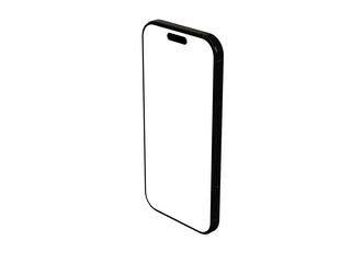 High-quality image of a black smartphone with a blank screen, perfect for app presentations or website mockups.