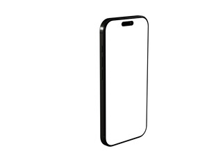 High-quality image of a black smartphone with a blank screen, perfect for app presentations or website mockups.
