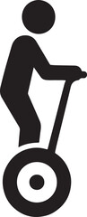 Segway silhouette vector icon. Ideal for personal transport, urban mobility, travel, and modern vehicle designs. © IconNest