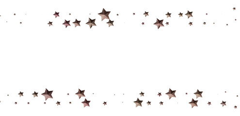 Beautiful image of bronze stars scattered on white. Perfect for holidays, celebrations, and more.