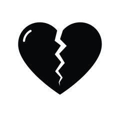 Heart break icon vector symbol
