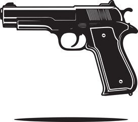 Graphic black detailed silhouette pistols, guns, icon
