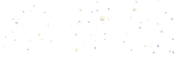 Sparkling winter background with gold and silver stars and snowflakes. Perfect for holidays.