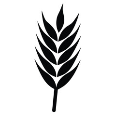 Black vector illustration of a barley ear icon scalable eps graphic for agricultural and food industry design white background