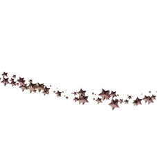 Elegant rose gold stars scattered across a white background. Perfect for holidays, celebrations, or design elements.