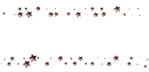 Beautiful image of rose gold stars scattered on a white background. Perfect for invitations, cards, and more.
