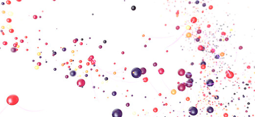Fototapeta premium Floating colorful spheres, abstract background, vibrant, dynamic, energy
