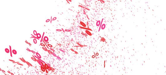 Abstract image of pink percentage symbols. Ideal for sale banners and marketing.