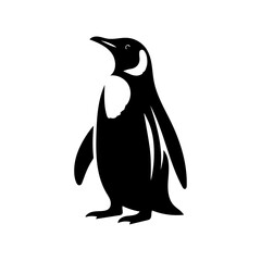 Stylized Silhouette of a Standing Penguin.