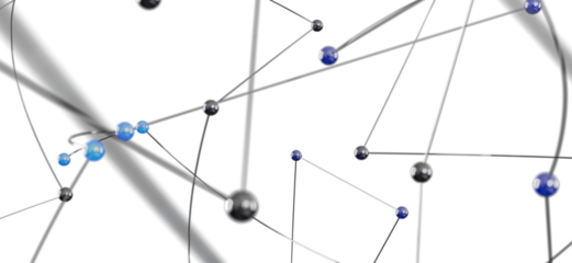 Abstract image of connected spheres, ideal for technology, network, and connection concepts.