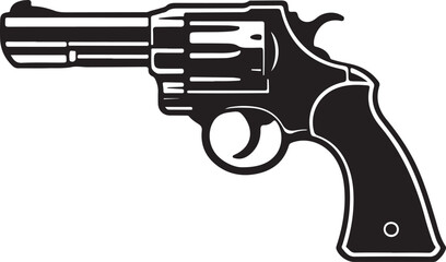 Graphic black detailed silhouette pistols, guns, icon