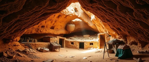 Dusty Mazar-i-Sharif cave dwellings, makeshift shelters ,   need,  building