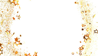 Elegant gold star confetti border. Perfect for festive designs, cards, and invitations.