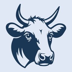 Cow Head Vector Illustration Silhouette