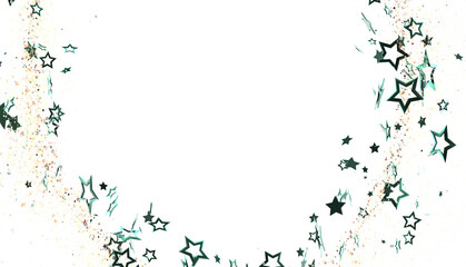 Beautiful teal stars frame a white background, perfect for invitations or cards. Download now!