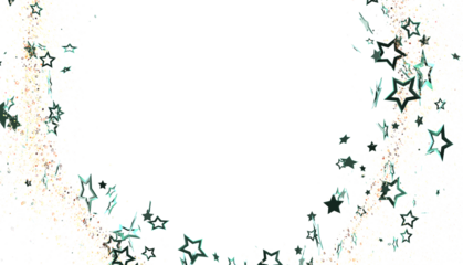 Beautiful teal stars frame a white background, perfect for invitations or cards. Download now!