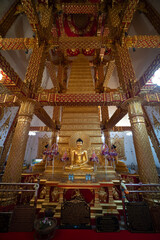Wat Phra That Nong Bua Buddhist temple in the evening in the Ubon Ratchathani province, Thailand
