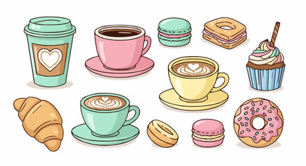 Fototapeta premium coffee and sweets