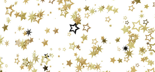 Sparkling gold and black stars on white. Perfect for holidays, celebrations, and more!