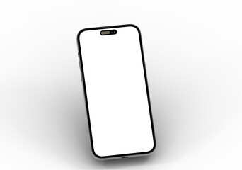 Clean image of a smartphone with a blank screen, perfect for app presentations or website mockups.