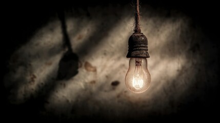 Warm light bulb hanging