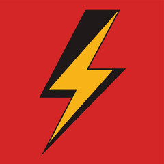 Bold yellow lightning bolt silhouette icon vector illustration scalable eps for dynamic energy and power concepts white background