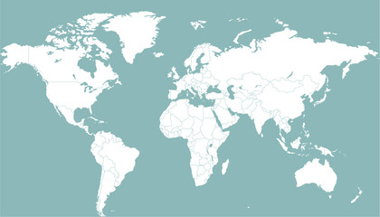World map. Grey modern vector map. Silhouette map.